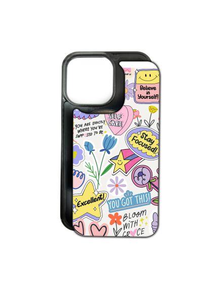 Husa MagChange pentru iPhone 15 Plus — design Bloom & Believe, Black